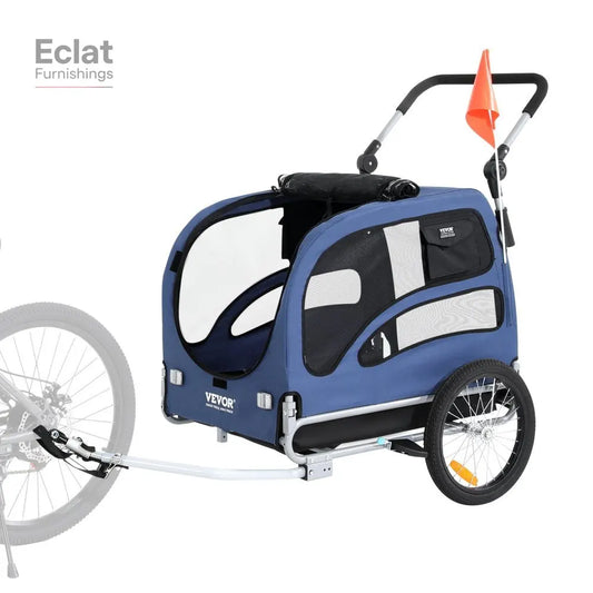 Supports up to 100 Lbs, 2-In-1 Pet Stroller Cart Bicycle Carrier, Easy Folding Cart Frame with Quick Release Wheels,Pet Cart