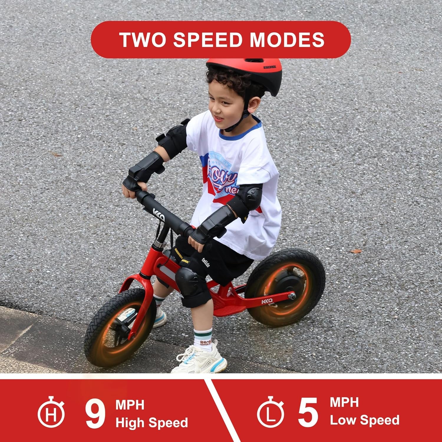 Lightweight Electric Balance Bike for Kid Ages 3-6, 2 Speed Safety Modes Top Speed 9MPH, 180W Motor Electric Bike