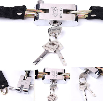 Heavy Duty Motorcycle Chain Lock, 8Mm, 3 Keys, 39.76 In, Black