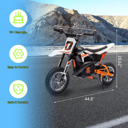 24V Powered Electric Dirt Bike for Kids, Kids Electric Motorcycle with 250W Motor, Ride on Dirt Motorcycle Toy with Rear Wheel Suspension, Kids Electric Bike for Boys Girls, White
