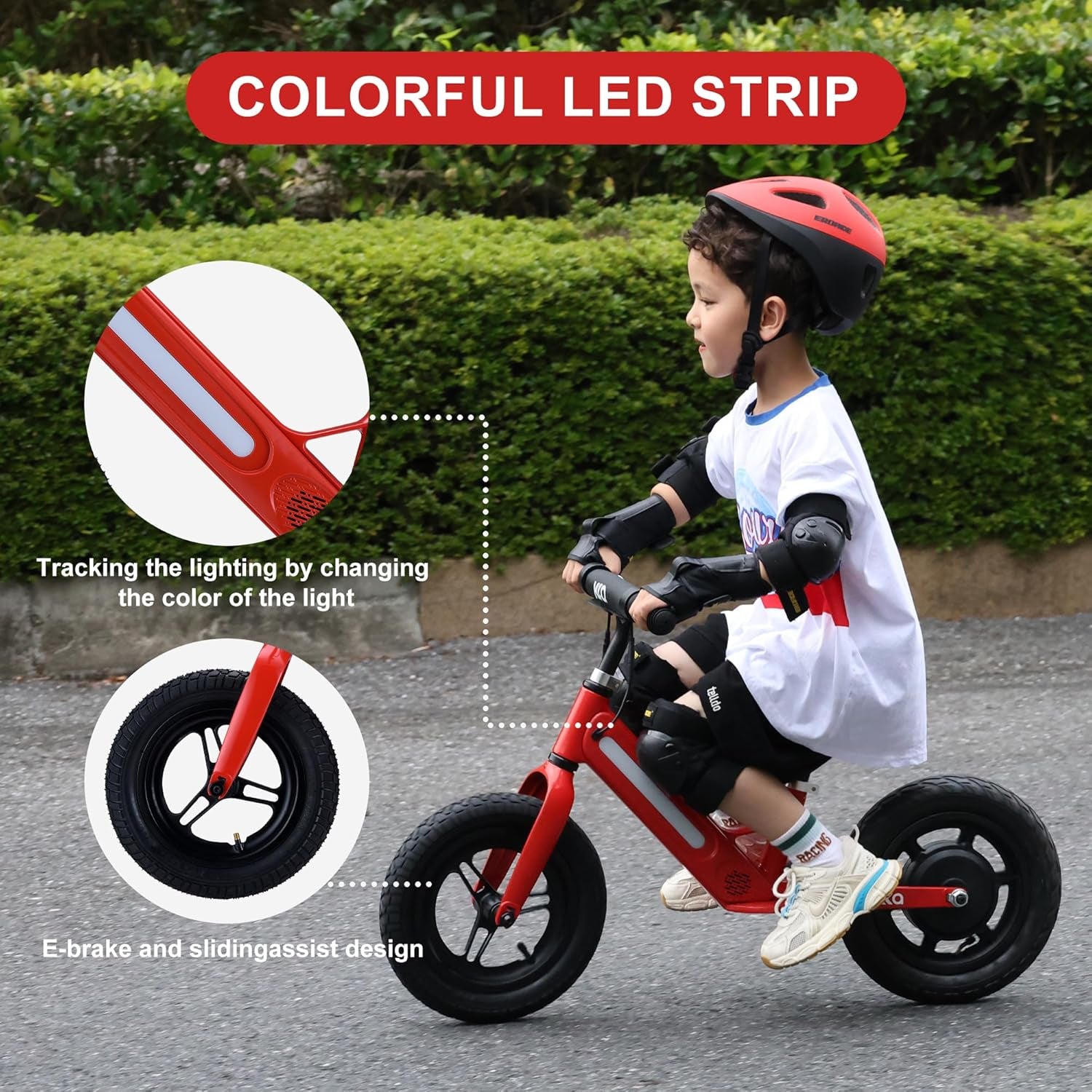 Lightweight Electric Balance Bike for Kid Ages 3-6, 2 Speed Safety Modes Top Speed 9MPH, 180W Motor Electric Bike