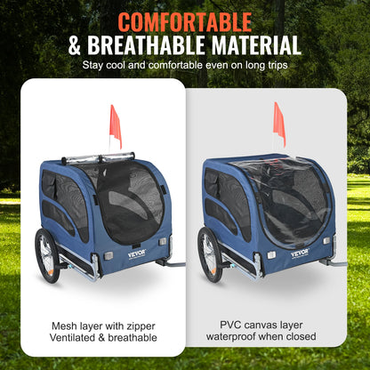 Succebuy 100Lbs Pet Cart Bicycle Carrier Dog Bike Trailer with Coupler, Reflectors, Flag, Collapsible to Store for Dogs Travel