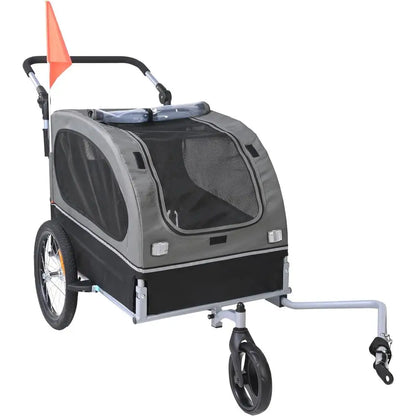 Pet Bicycle Trailer Stroller Dog Cat Carrier Waterproof 88Lbs Dual Use Bike Jogging 2In1 Easy Assembly Swivel Wheels