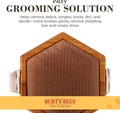 Palm Slicker Brush - Recycled Bamboo Dog and Puppy Grooming Tool, Pet Hair Brush and Comb