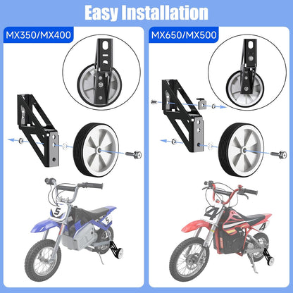 Dirt Bike Training Wheels Compatible with Razor MX350 MX400 MX500 MX650 Electric Dirt Rocket Bike Accessories Parts Adjustable Height Training Wheels for Kids Electric Dirt Bike