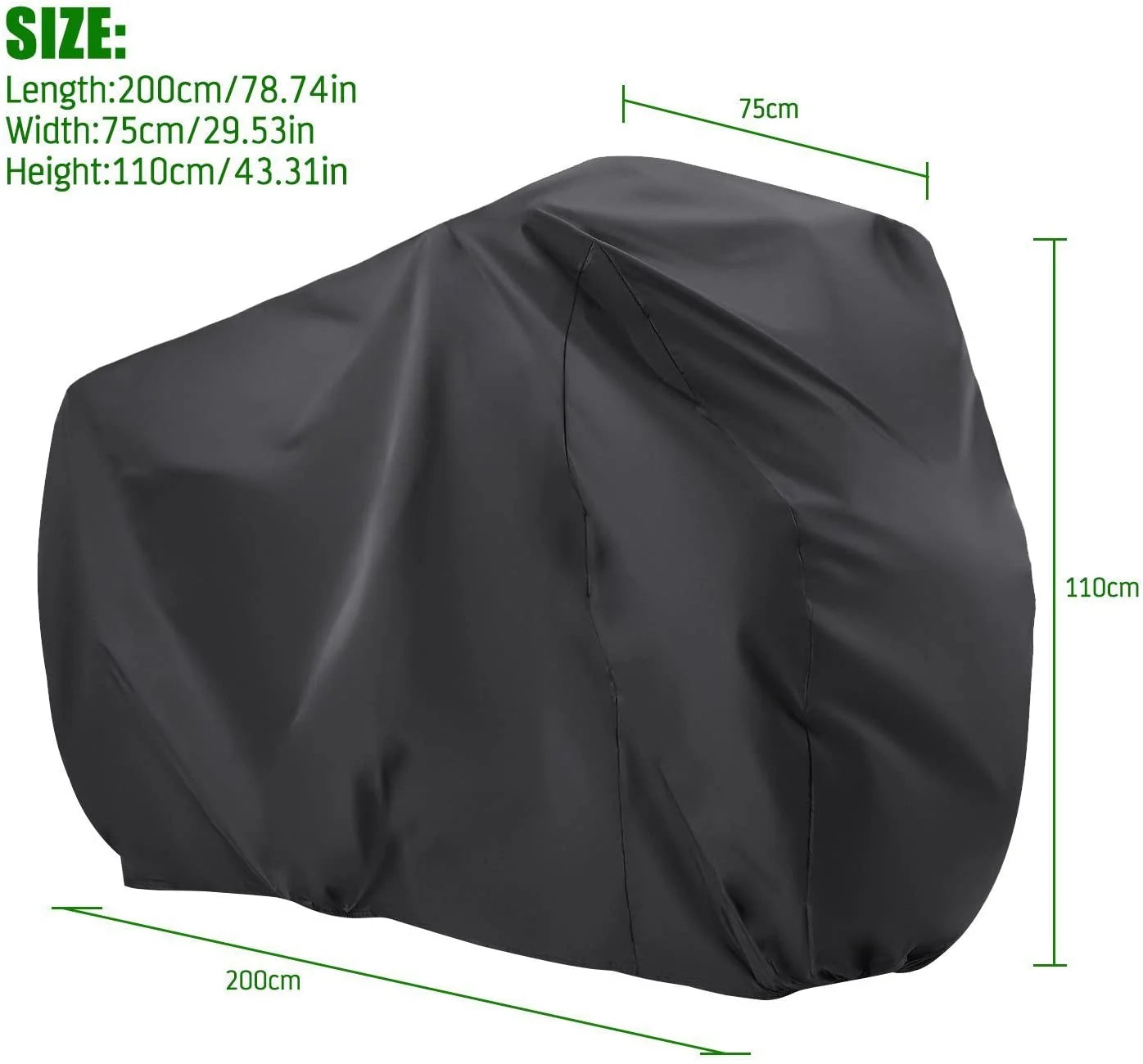 2 Bicycle Cover Two Cycle Mountain Bike/Road Bike Rain Cover ! Waterproof and anti Dust Rain UV Protection (Black)