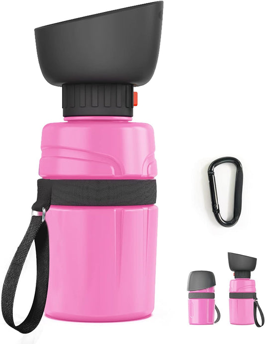 Dog Water Bottle 21Oz with Collapsible Dog Travel Bowls, Squeeze Pet Water Bottles for Dogs, Portable Lightweight Leak-Proof Dog Water Bowl Dispenser for Outdoor Walking