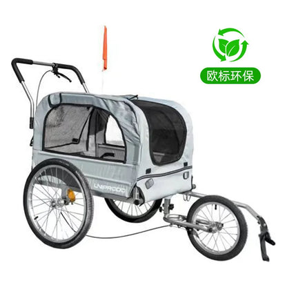 Metal Pet Bike Trailer Outdoor Cycling Cat Dog Stroller Multifunctional Travel Cargo Carrier