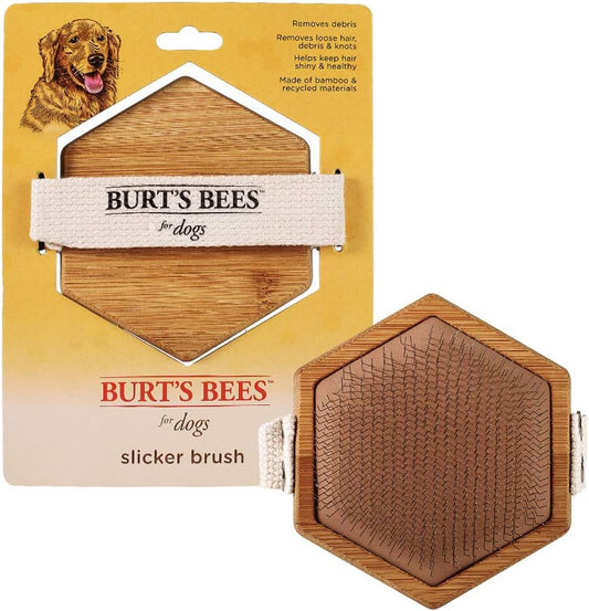 Palm Slicker Brush - Recycled Bamboo Dog and Puppy Grooming Tool, Pet Hair Brush and Comb