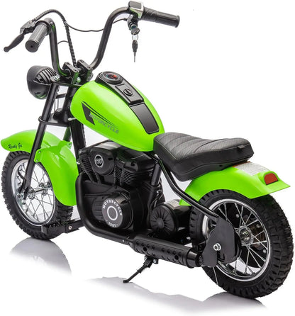 24V Electric Dirt Bike, 250W Electric Motorcycle W/Led Light, Leather Seat- Two Speed Max up to 14MPH & 60 Minutes Motorbike