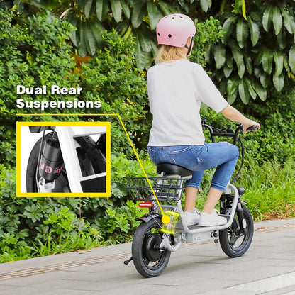 Peak 819W Electric Scooters for Adults, 25 Miles Range, 20MPH Top Speed, Foldable Electric Scooter with Seat, Dual Shock Absorbing Electric Bike for Commuting