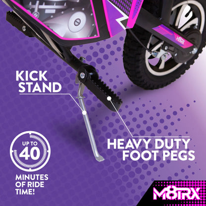 M8TRX Pink 24V Electric Dirt Bike, Ride on Toy Motorcycle for Kids and Teens