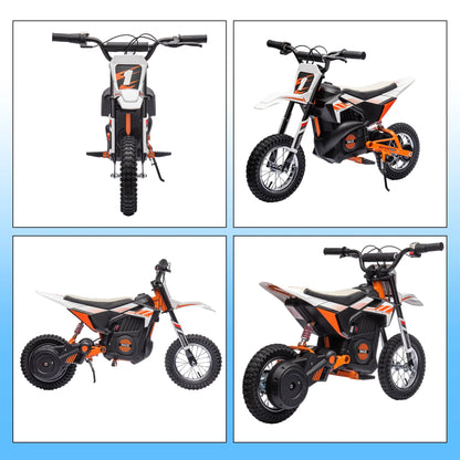24V Powered Electric Dirt Bike for Kids, Kids Electric Motorcycle with 250W Motor, Ride on Dirt Motorcycle Toy with Rear Wheel Suspension, Kids Electric Bike for Boys Girls, White