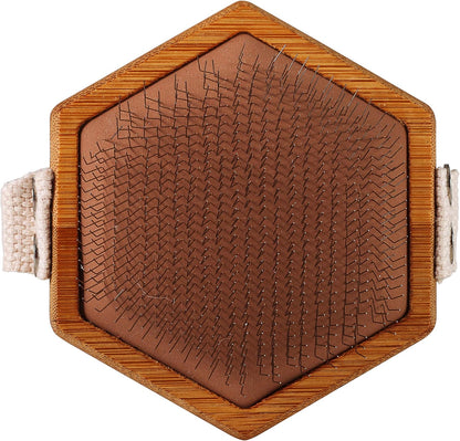Palm Slicker Brush - Recycled Bamboo Dog and Puppy Grooming Tool, Pet Hair Brush and Comb
